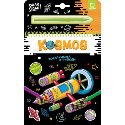 Zdrapywanka z rysikiem Drap Drap! Kosmos (twarda okładka)