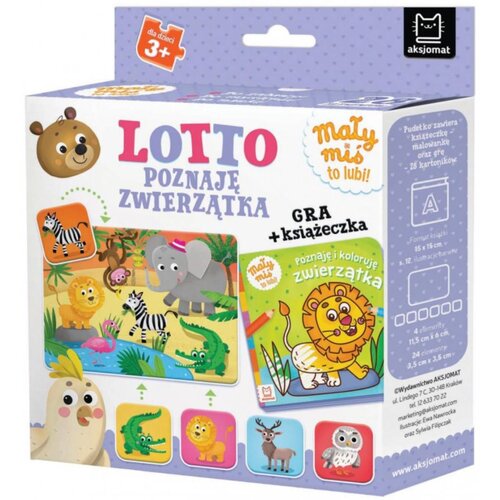 Zabawka edukacyjna AKSJOMAT Lotto Poznaję zwierzątka Mały miś to lubi! Gra + książeczka