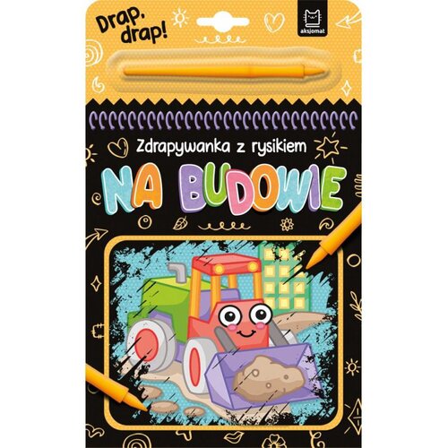 Zdrapywanka z rysikiem Drap Drap! Na budowie (twarda okładka)