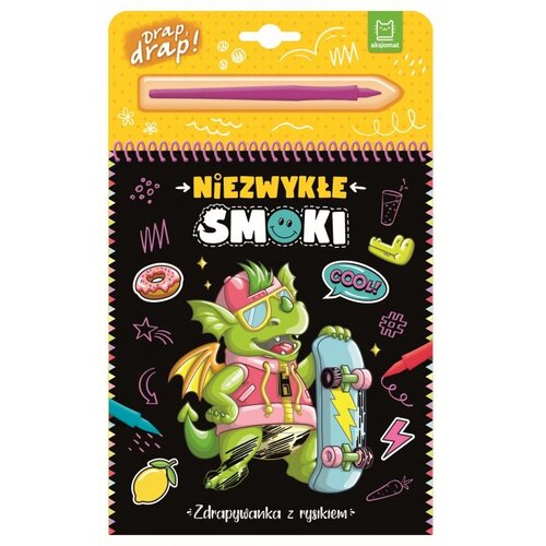 Zdrapywanka z rysikiem Drap Drap! Niezwykłe smoki (twarda okładka)