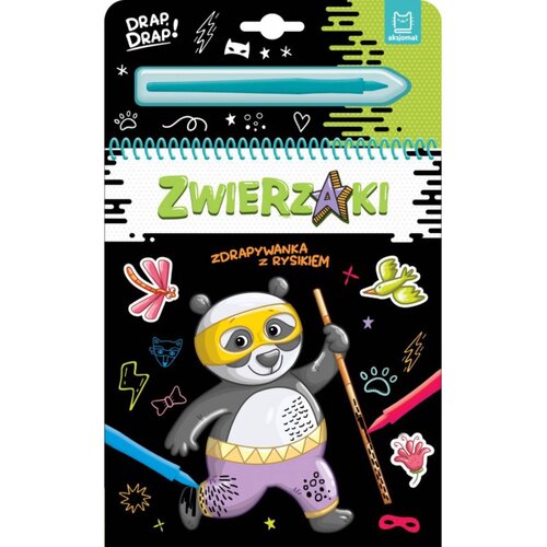 Zdrapywanka z rysikiem Drap Drap! Zwierzaki (twarda okładka)