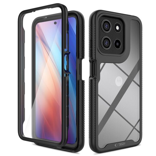 Etui TECH-PROTECT Defense do Motorola Moto G15/G15 Power/G05/E15 Przezroczysto-czarny