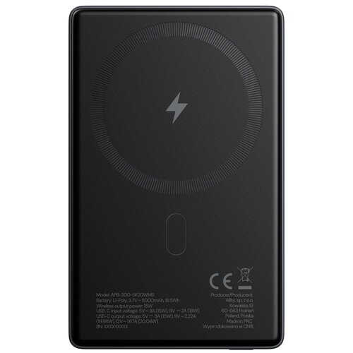 Powerbank ALLITY APB-300 5000 mAh 20W Szary