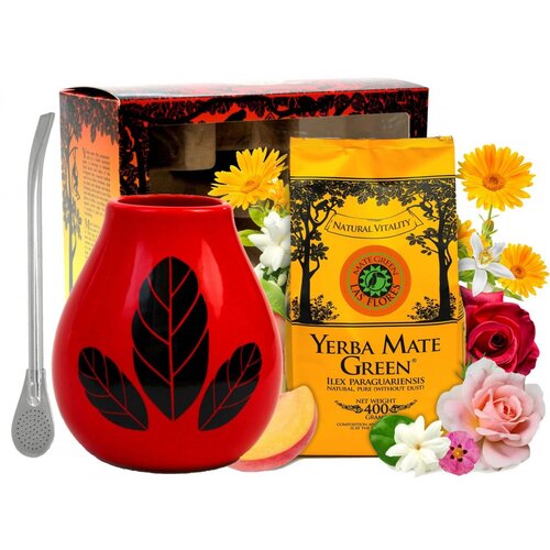Zestaw do Yerba Mate MATE GREEN Las Flores 400 g