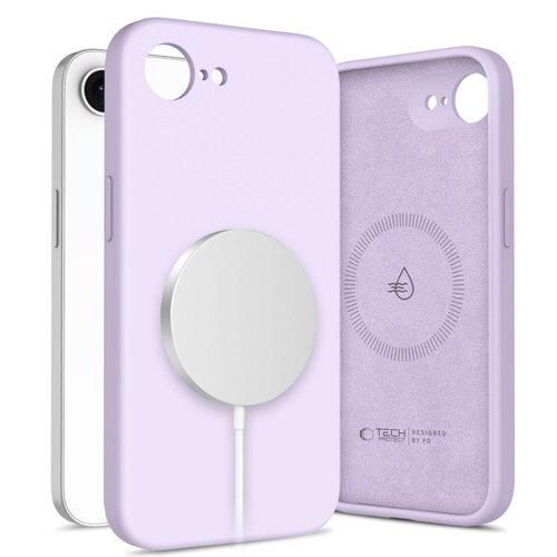 Etui TECH-PROTECT Liquid Silicone MagSafe do Apple iPhone 16E Lawendowy