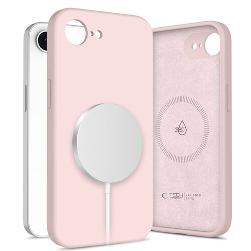 Etui TECH-PROTECT Liquid Silicone MagSafe do Apple iPhone 16E Różowy