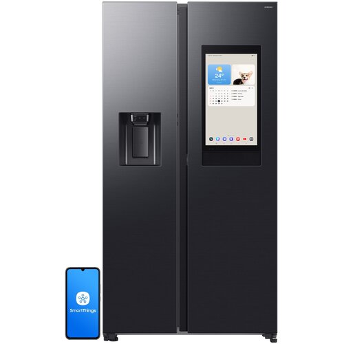Lodówka SAMSUNG RS90F66BEFEO Side by Side AI No frost 178.4cm Grafitowa stal Podajnik wody Kostkarka