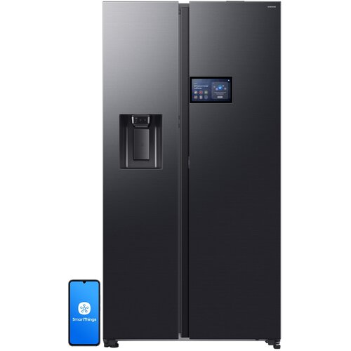 Lodówka SAMSUNG RS90F64EEFEO AI Side by Side No Frost 178.4cm Grafitowa stal Podajnik wody Kostkarka