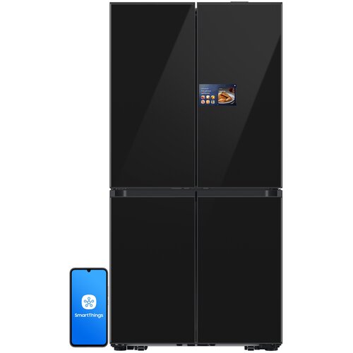 Lodówka SAMSUNG RM90F67CECEO AI Side by Side No Frost 185.3cm Grafitowe szkło Home Kamera