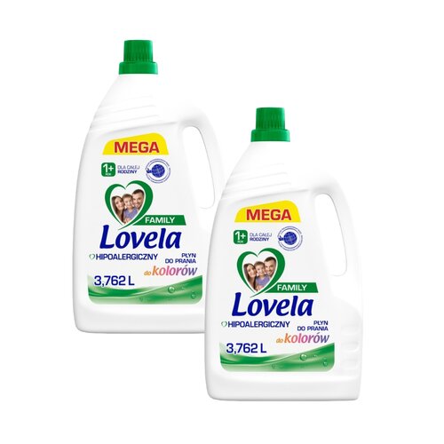 Płyn do prania LOVELA Family Kolor 2 x 3762 ml