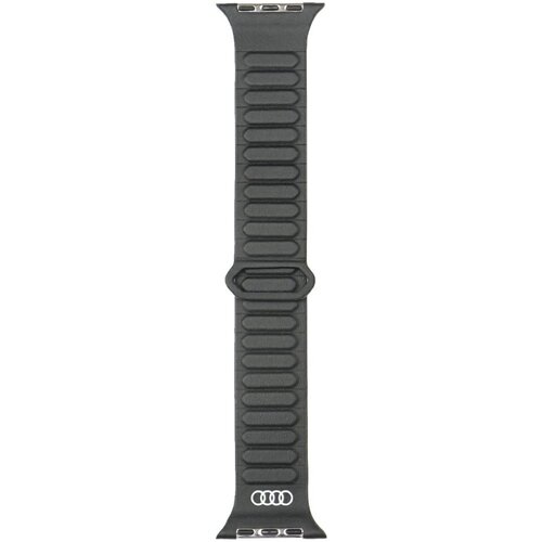 Pasek AUDI Logo Synthetic Leather Magnetic Ring do Apple Watch 4/5/6/7/8/9/SE/SE 2/SE 2022/Ultra/Ultra 2 (44/45/46/49mm) Czarny