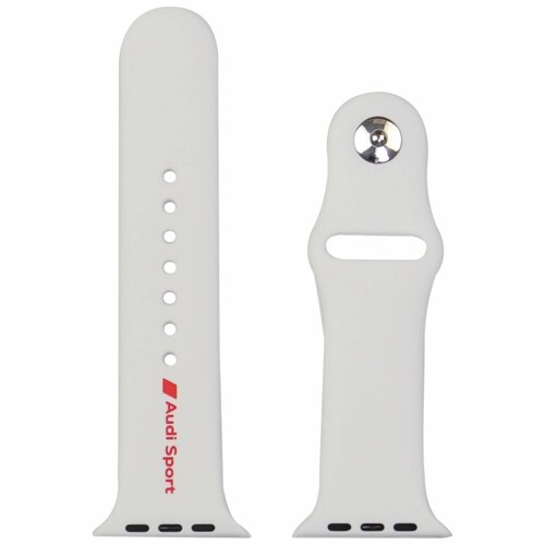 Pasek AUDI Sport Red Logo Silicone do Apple Watch (44/45/46/49 mm) Biały