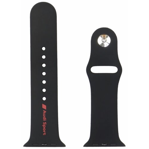 Pasek AUDI Sport Red Logo Silicone do Apple Watch (44/45/46/49 mm) Czarny