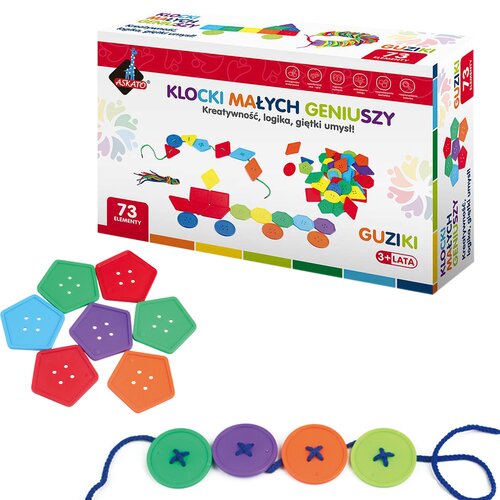 Klocki plastikowe ASKATO Klocki małych geniuszy Guziki 116679