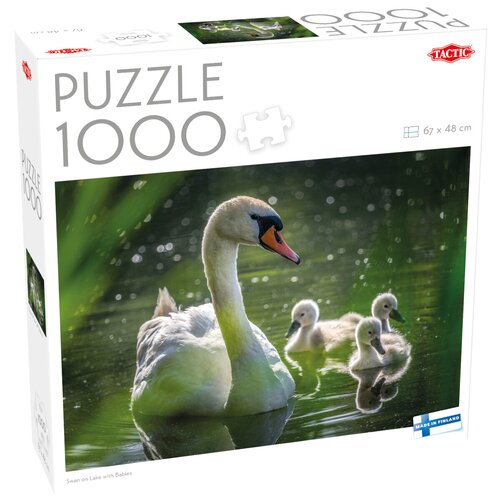 Puzzle TACTIC Lovers Łabędź na jeziorze z dziećmi 59218 (1000 elementów)