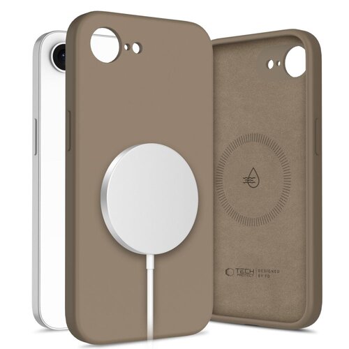 Etui TECH-PROTECT Liquid Silicone MagSafe do Apple iPhone 16E Brązowy