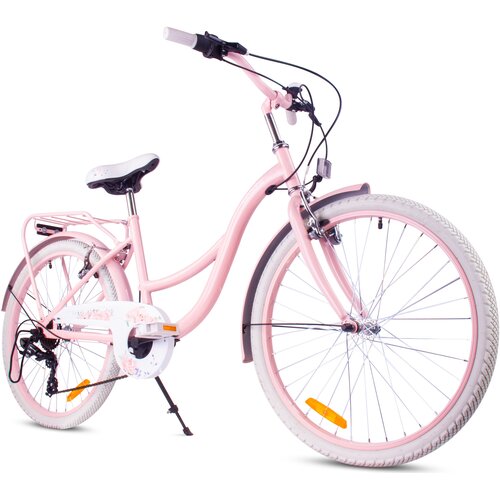 Rower młodzieżowy SUN BABY Flower Bike 24 cale dla dziewczynki Różowy