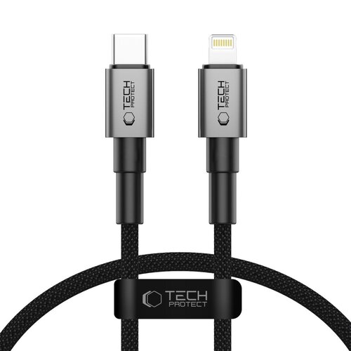 Kabel USB-C - Lightning TECH-PROTECT UltraBoost DNA 27W 0.25 m Szary