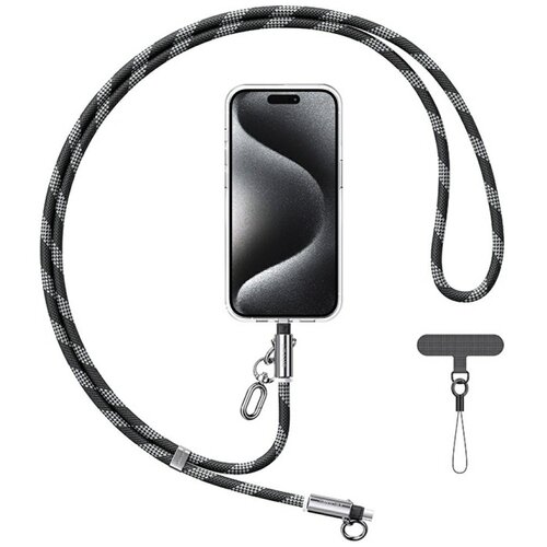 Smycz do telefonu z kablem do ładowania USB-C - Lightning USAMS SJ746 30W 1.2 m Czarny