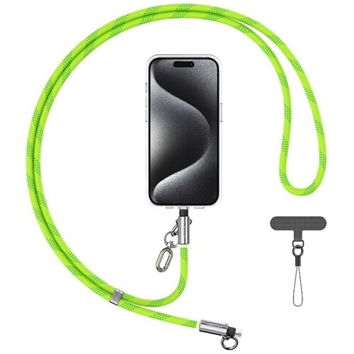 Smycz do telefonu z kablem do ładowania USB-C - USB-C USAMS SJ745 60W 1.2 m Zielony