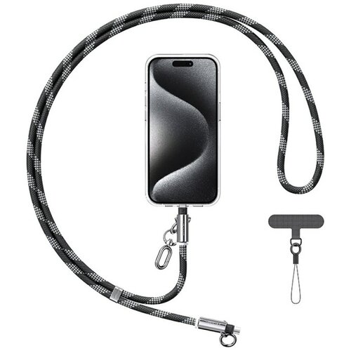 Smycz do telefonu z kablem do ładowania USB-C - USB-C USAMS SJ745 60W 1.2 m Czarny