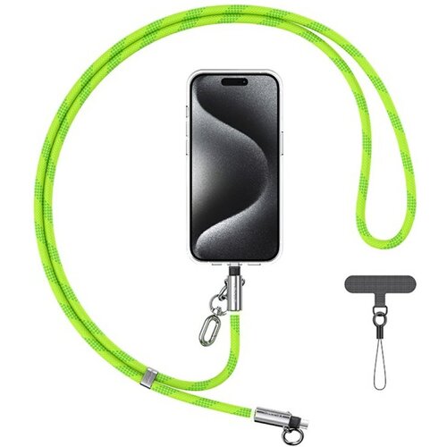 Smycz do telefonu z kablem do ładowania USB-C - Lightning USAMS SJ746 30W 1.2 m Zielony