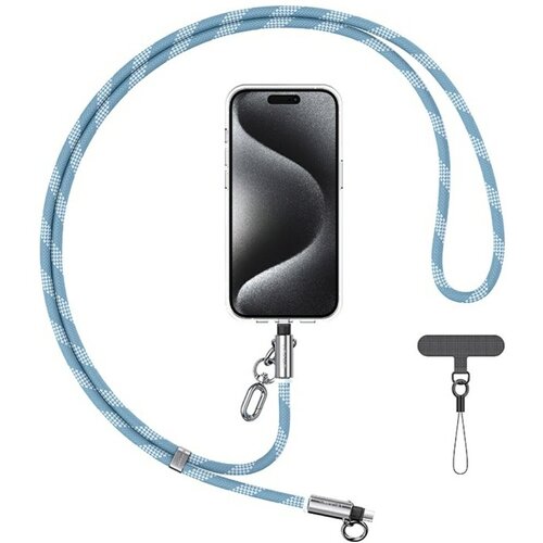 Smycz do telefonu z kablem do ładowania USB-C - Lightning USAMS SJ746 30W 1.2 m Niebieski