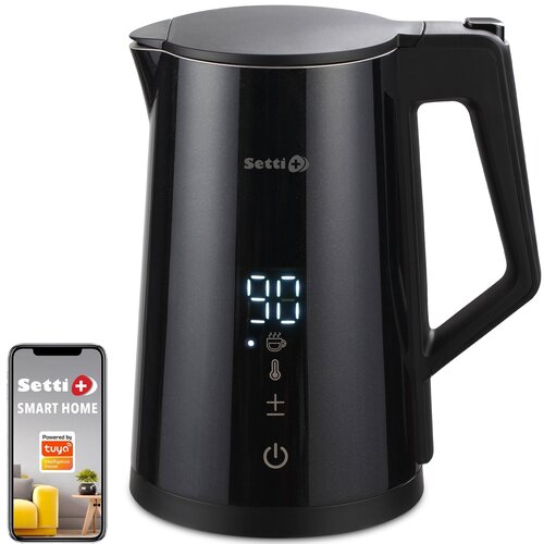 Czajnik inteligentny SETTI+ KT970K sterowany smartfonem 3000W WiFi z regulacją temperatury Czarny