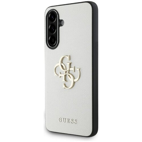 Etui GUESS Grained Big 4G Logo Small Classic Logo do Samsung Galaxy A56 Beżowy
