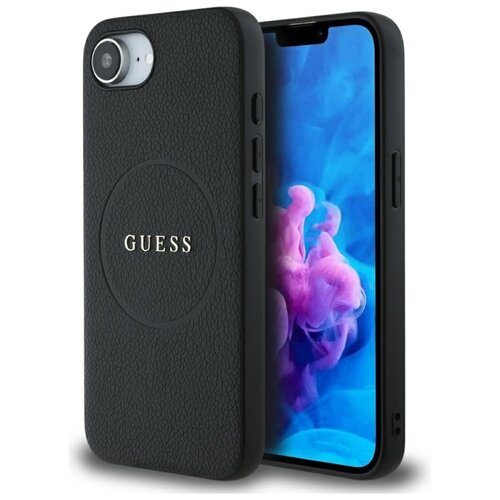 Etui GUESS Grained Ring MagSafe do Apple iPhone 16e Czarny