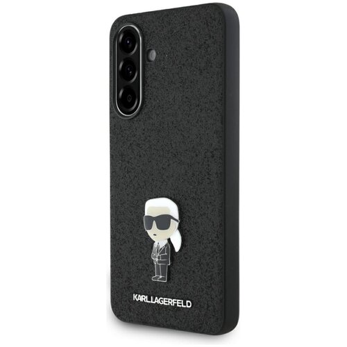 Etui KARL LAGERFELD Fixed Glitter Ikonik Logo Metal Pin do Samsung Galaxy A56 Czarny