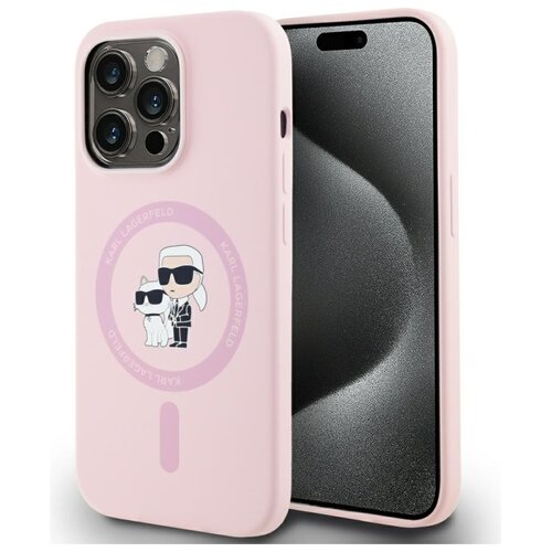 Etui KARL LAGERFELD Silicone Karl&Choupette MagSafe do Apple iPhone 14 Pro Max Różowy