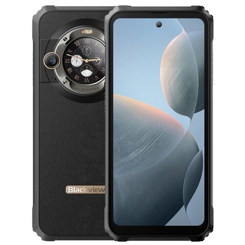 Smartfon Blackview BL9000 5G z ekranem 6.78 cala i częstotliwością odświeżania 120Hz, w kolorze czarnym, z widocznym logo "Blackview" na obudowie oraz okrągłym modułem aparatu z napisem "AI Camera".