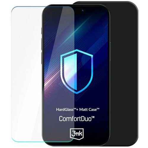 Etui 3MK ComfortDuo Matt do Apple iPhone 16e Czarny + szkło hartowane