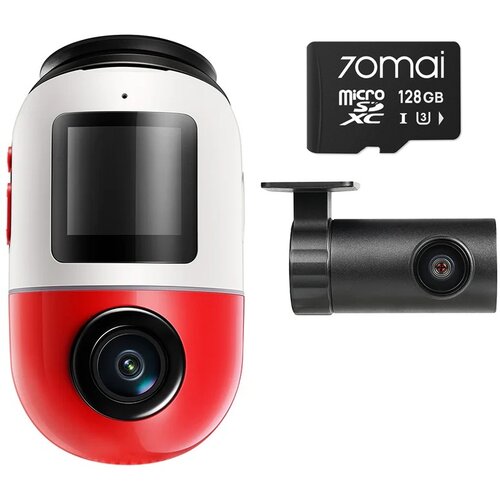 Wideorejestrator 70MAI X800 4K Omni Set Czerwony + kamera tylna 70MAI RC14 + karta 70mai SD 128GB