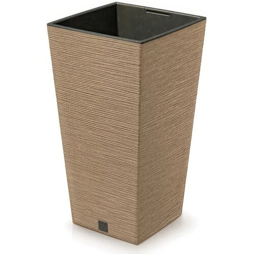 Doniczka PROSPERPLAST Furu Square Eco Wood DFSH240W-S4665W 19L Beżowy