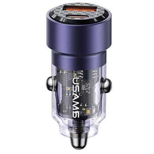 Ładowarka samochodowa USAMS C39 60W Fast Charge Fioletowy