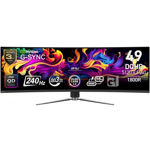 Monitor MSI MPG 491CQPX QD-OLED 49" 5120x1440px 240Hz 0.03 ms [GTG] Curved