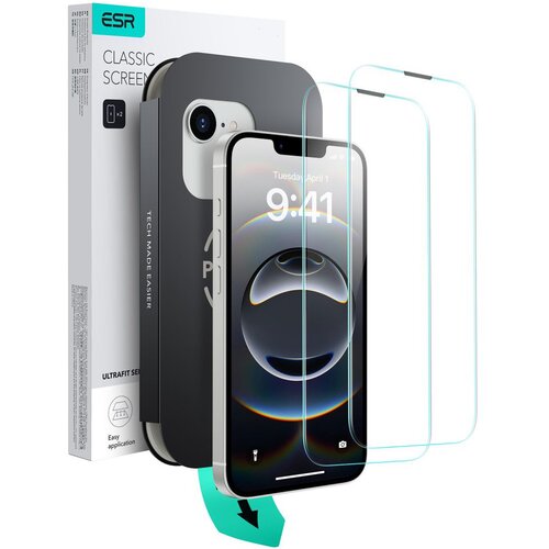 Szkło hartowane ESR Ultrafit Tempered Glass do Apple iPhone 13/13 Pro/14/16e Przezroczysty (2 szt.)