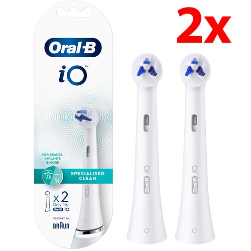 Oryginalna końcówka szczoteczki ORAL-B iO Specialized Clean Biały (2 szt.) (Dla osób noszących aparaty ortodontyczne)