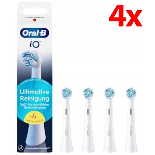 Oryginalna końcówka szczoteczki ORAL-B iO Ultimate Clean Biały (4 sztuk) (Usuwa płytkę bakteryjna)