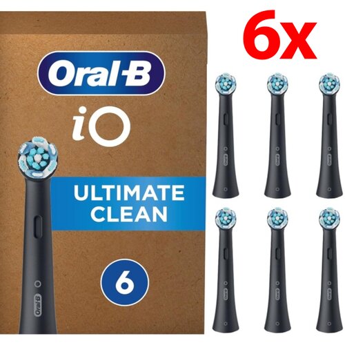 Oryginalna końcówka szczoteczki ORAL-B iO Ultimate Clean Czarny (6 sztuk) (Usuwa płytkę bakteryjna)