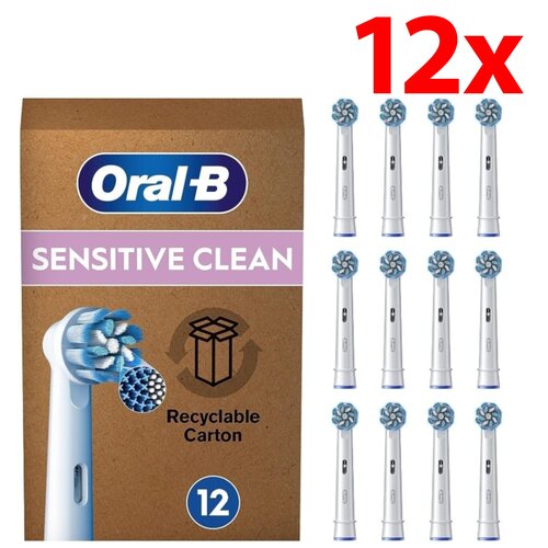 Oryginalna końcówka szczoteczki ORAL-B Sensitive Clean Pro Biały (12 sztuk) (Delikatne czyszczenie)