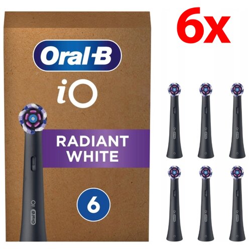 Oryginalna końcówka szczoteczki ORAL-B iO Radiant White Czarny (6 sztuk) (Polerująca)