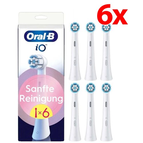 Oryginalna końcówka szczoteczki ORAL-B iO Gentle Care Biały (6 sztuk) (Delikatna pielęgnacja)