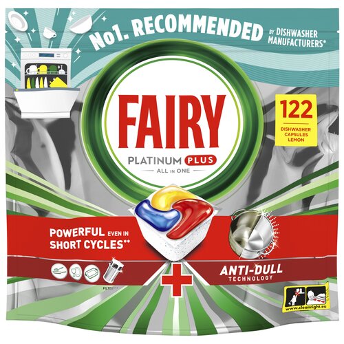 Kapsułki do zmywarki FAIRY Platinum All in One Lemon - 122 szt.