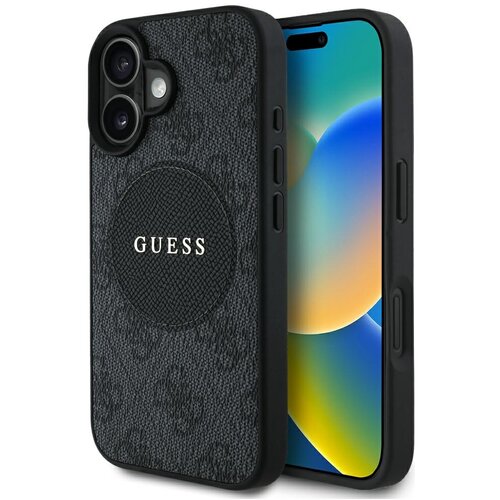 Etui GUESS 4G Circle Classic Logo MagSafe do Apple iPhone 16 Czarny