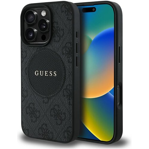 Etui GUESS 4G Circle Classic Logo MagSafe do Apple iPhone 16 Pro Czarny
