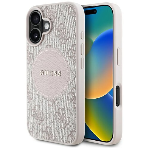 Etui GUESS 4G Circle Classic Logo MagSafe do Apple iPhone 16 Różowy