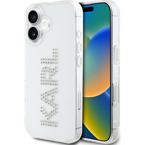 Etui KARL LAGERFELD IML Rhinestones Logo do Apple iPhone 16 Przezroczysty